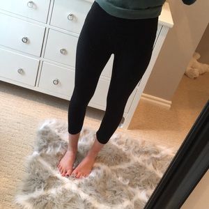 High Waisted Cropped Black Workout Leggings